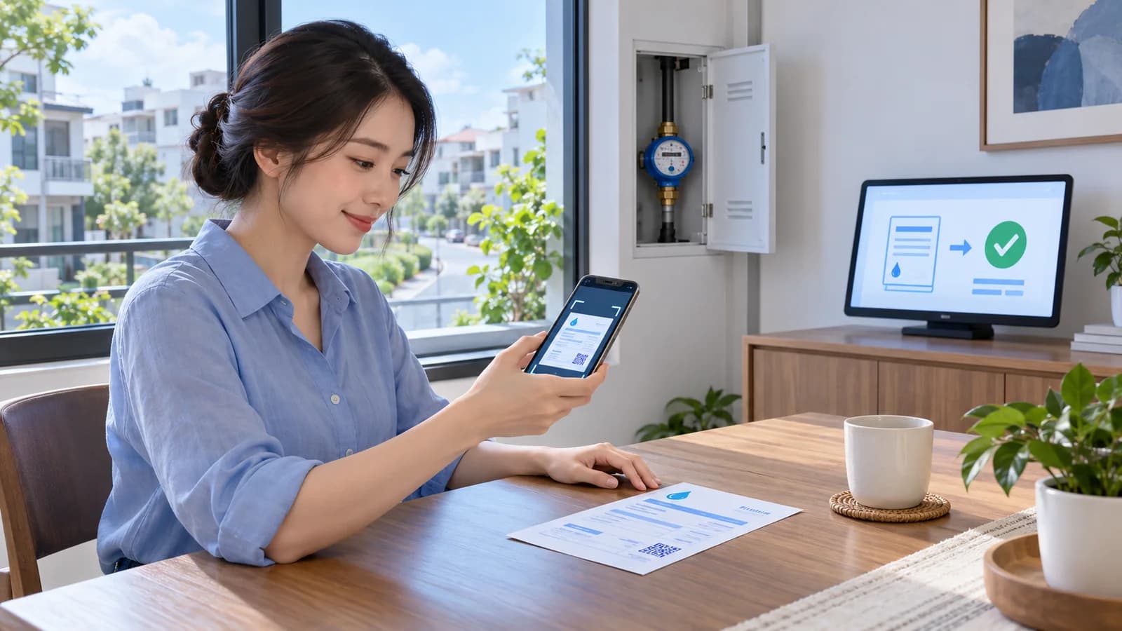 Thanh toán tiền nước bằng mã QR